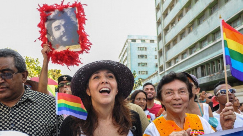 La hija de Raul Castro durante una marcha gay en Cuba